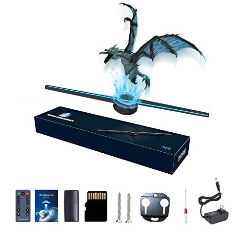 3D Hologram Fan,16.5 Inch 3D Hologram Projector Advertising Display with 1.2 Inches Thick, 700 Video Library and 224 LED for Business Store Signs,Bar,Casino,Party,halloween Missyou