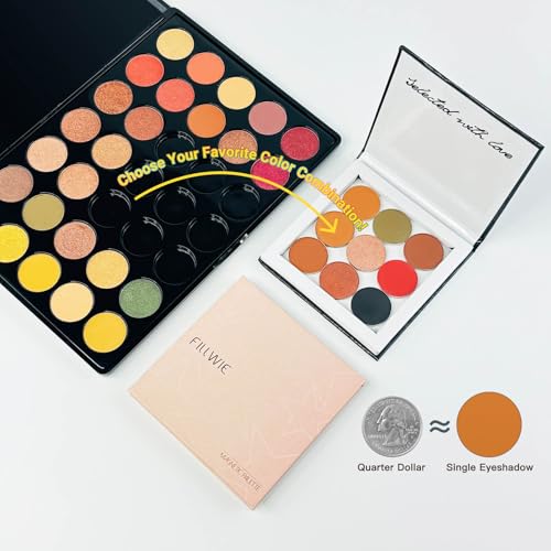 Fillwie White Magnetic Refillable Makeup Palette with Mirror – Lightweight, Durable, Travel-Ready Case for Eyeshadow, Blush, Lipstick – Includes Spatula & 20 Stickers – Small, Waterproof Paperboard - Thumbnail 6