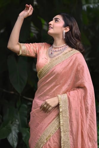 Image of Women's Designer Bollywood Soft Georgette Heavy Embroidery Sequins Work Sarees For Wedding With Blouse Piece