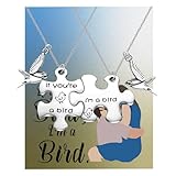 SEIRAA If You're A Bird I'm A Bird Keychain Romance Movie Jewelry Couple Keychain Gift (If you're a necklace)