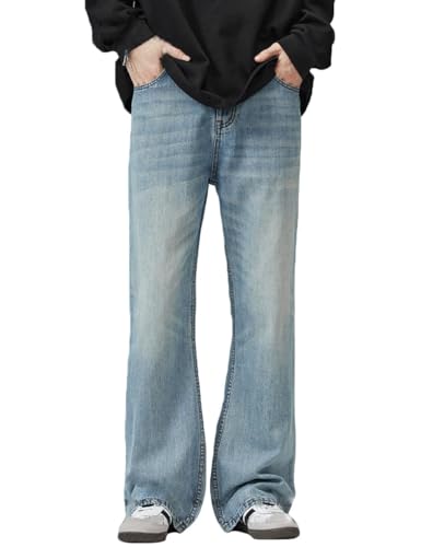 Mens Bell Bottom Jeans Y2k Flared Jeans Men Vintage Relaxed Fit Jeans Casual Regular Fit Flared Leg Denim Pants