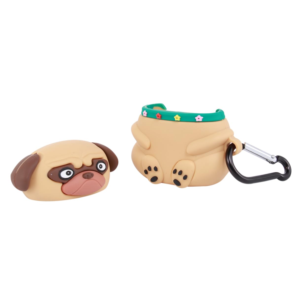 Uonlytech 3piezas Funda De Silicona para Auriculares Diseño De Perro Pei Resistente y Arañazos con Gancho para Fácil Transporte