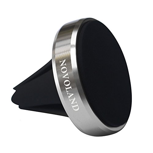 Car Mount, NOVOLAND Universal Magnetic Cell Phone Air Vent Mount Holder for Car, Strong Magnet 360 Rotation, Fits Apple and Android Smartphone iPhone Samsung Nexus and HTC, Silver