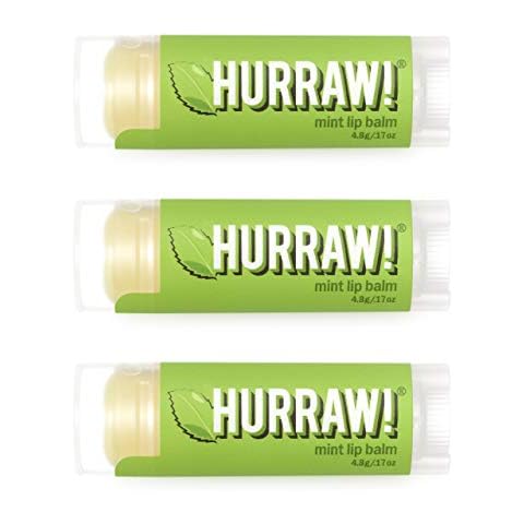 Hurraw! Mint Lip Balm, 3 Pack: Organic, Certified Vegan, Cruelty and Gluten Free. Non-GMO, 100% Natural Ingredients. Bee, Shea, Soy and Palm Free. Made in USA Cover