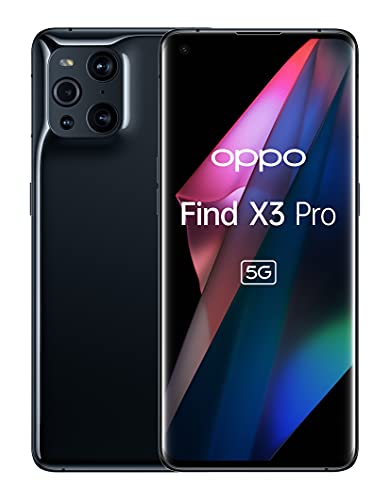OPPO Find X3 Pro 5G - Teléfono Móvil libre, 12GB+256GB, Cámara 50+50+13+3 MP, Smartphone Android, Batería 4500mAh, Carga Rápida 65W, Dual SIM - Negro