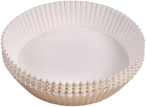 Eyomii 25 piezas desechables de papel pergamino para freidora de aire para hornear, a prueba de aceite, alfombrilla antiadherente, forros redondos