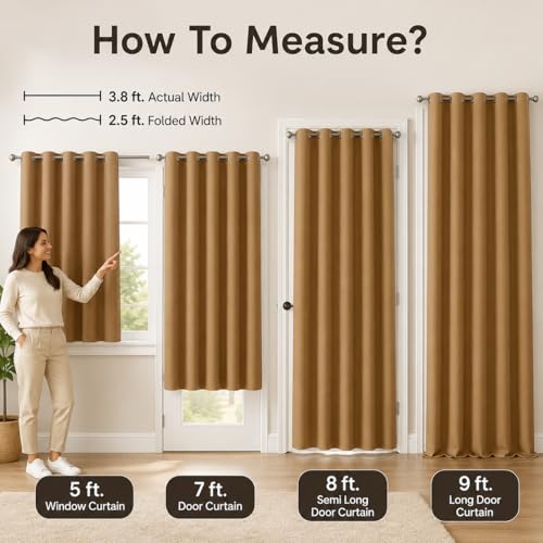 Image of Floral Printed True Blackout Long Door Curtains 9 Feet Set of 2 | Heavy Room Darkening Thermal Insulated Eyelet Parda for Living Room & Bedroom | Curtains with Tie Back (121x274cm, Pink)