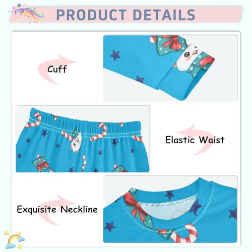 Pajama Sets Long Sleeve Candy Cane Clouds Stars Soft Comfy Sleepwear 2 Piece PJS 3-8T4