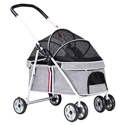 MASME Premium Dog Strollers for Small Dogs Clearance Pet Gear Stroller No-zip Pet Strollers for Cats/Dogs, Dog Strollers within 20kg Dog Prams Pushchairs with Adjustable Awning (Color : Grey 1) Cover