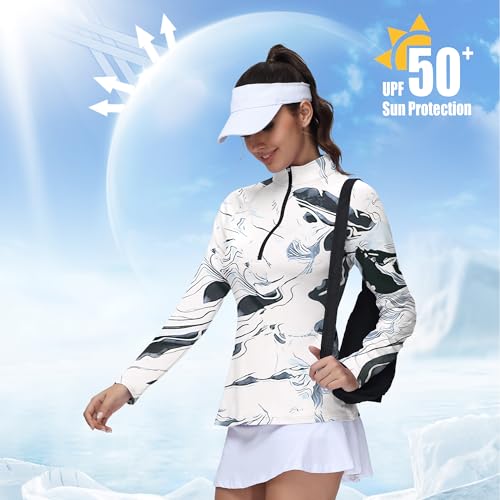 Image of GGOV Golf Shirts for Woman UPF 50+ Sun Protection Quick Dry Lightweight Long Sleeve Polo Shirts for Woman Rash Guard