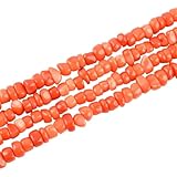 32 Inches 6-8mm Orange Coral Gemstone Rondelle Free Form Semi Precious Irregular Loose Beads for Jewelry Making