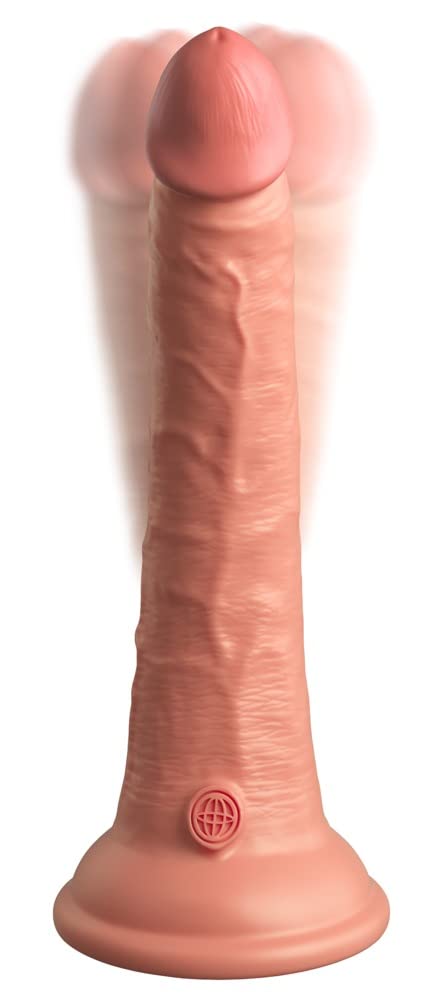King Cock 7" Vibrating Silicone Dual Density Cock with Remote Light 7 Pollici