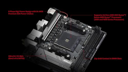 Asrock A520M-ITX/AC Scheda Madre AMD 520M AM4 Micro ITX DDR4-SDRAM - Scheda madre - Immagine 3