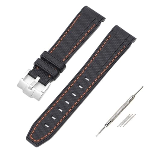 Bracelet Moonswatch sport chic orange line silver pour un style urbain quotidien 20mm