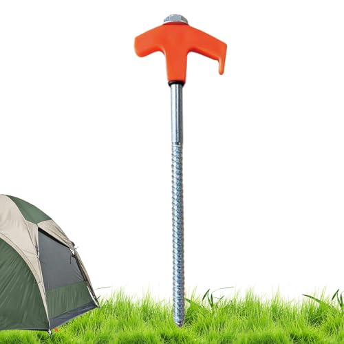 Anclajes de suelo atornillables | Postes de metal de 20 cm para suelo, brillan en la oscuridad, resistentes al viento, para tiendas de playa, tiendas de campaña