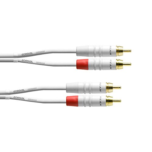 CORDIAL Cable audio doble RCA 3 m blanco Cable AUDIO Essentials RCA