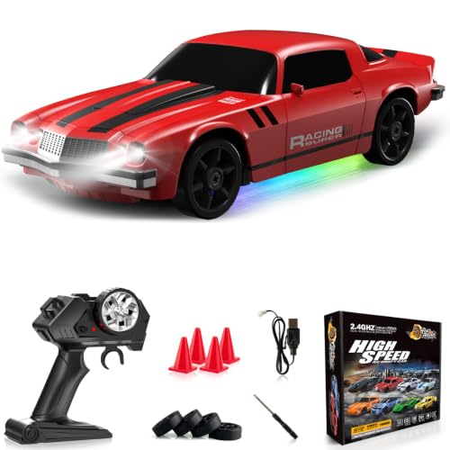 Everbigmai RC Drift Car 1:24 Remote Control Car 4WD 15KM/H High Speed Racing Sport Car with LED...