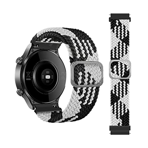 Bracelet montre Ticwatch Pro 3 tressé respirant noir et blanc 22mm