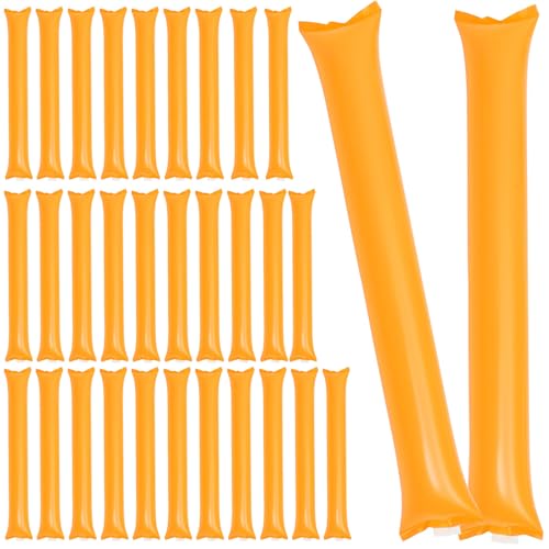 CIYODO 40pcs Orange Inflatable Cheering Sticks Noise Makers for Sports Events School Games Team Spirit Party Favors