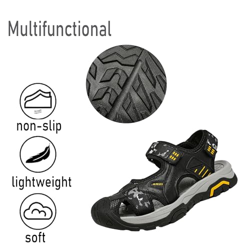 Asifn Mens Leather Sandals Summer Outdoor Beach Shoes Lightweight Comfortable Water Sports Hiking Closed Toe4