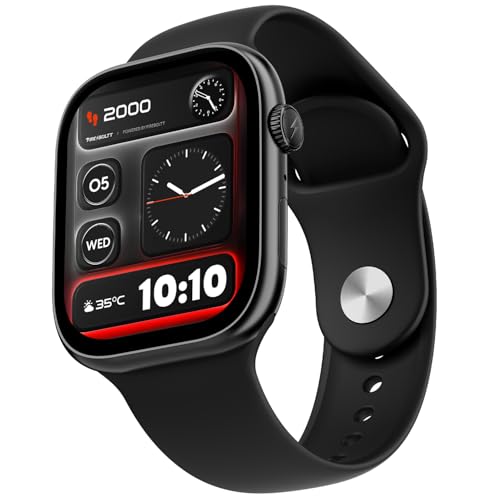 Fire-Boltt Ninja X Ring Smart Watch with 1.96” Large Display, Bluetooth Calling, Wireless Charging, AI Voice Assistant, 500+ Watch Faces, Health Suite, Smart Watch for Man & Woman – Black S