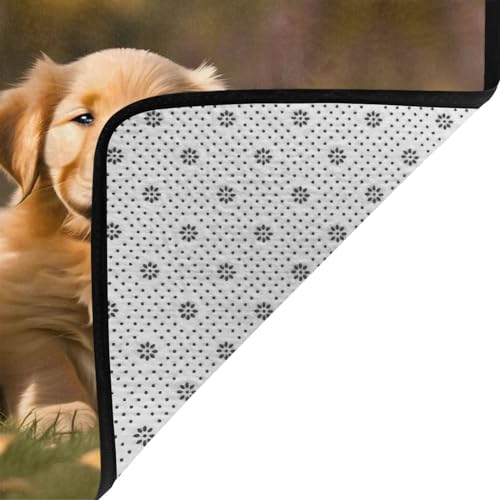 Tapis de luxe Golden Retriever imprimé de qualité supérieure pour sol