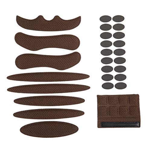 Helmet Padding Foam Kit 27PCS Bicycle Replacement Sealed Pads Universal Helmet Foam Pad Set for Bike Motorcycle Cycling Riding Racing Sports Outdoors (Brown)