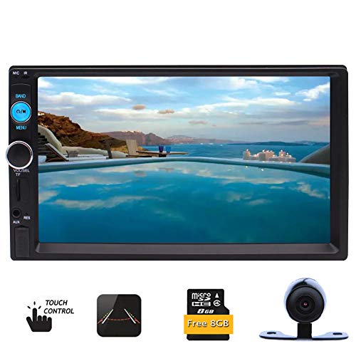 7 Pulgadas 2 DIN Pantalla táctil de Coches de Audio estéreo Receptor de Radio FM MP5 vídeo GPS Bluetooth con la cámara de visión Trasera Soporte de MP3 / M4A / WAV / AMR / WMA / AGG / AAC / Mid