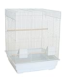 YML A5824 3/8' Bar Spacing Square Top Small Bird Cage, White, 18' x 14'