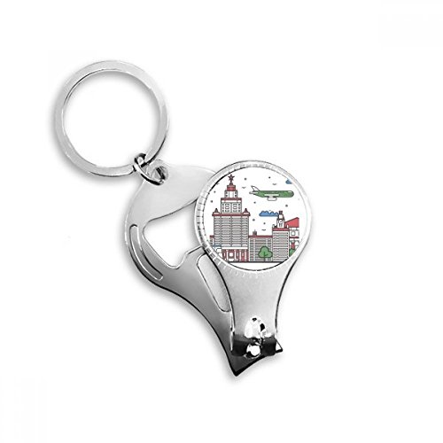 Porte-clés décapsuleur Russie souvenir de voyage en métal argenté