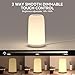 ROOTRO Touch Bedside Table Lamp, [Sleek Design & RGB Mode] 3 Way Dimmable Small Lamp for Bedroom, LED Lamp with Warm White Lights, Multi-Color Smart Nightstand Lamp for for Living Room Home Gifts