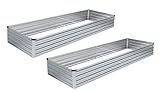 Vengarus 2pcs 8x4x1FT Galvanized Raised Garden Bed-Outdoor Planter Box for Vegetables,Metal Garden Bed with Corner,Planter Raised Bed,Silver