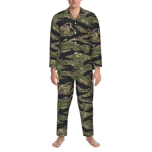 Supdreamc Pajamas For Men - Long-Sleeved Mens Button-Down PJs Sets, Classic, 100% Polyester2