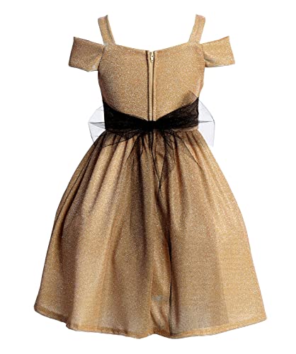 Little Big Cold Shoulder Shiny Rhinestones Easter Party Flower Girl Dress 4-142