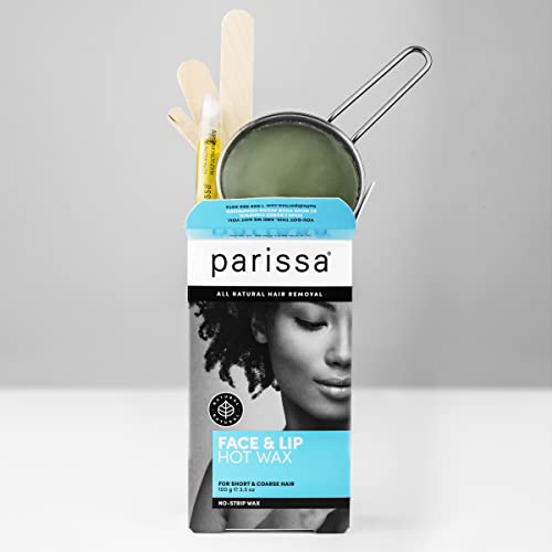 Parissa No-Strip Face & Lip Hot Wax Kit For Short & Coarse Hair Removal At-Home Waxing Kit On Face, Chin, And Upper Lip, Blue #TOP1