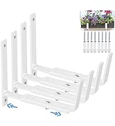 HFHOME 4 PCS Adjustable Planter Box Brackets (6 to 12.5 in), Universal Window Box Brackets, Heavy...