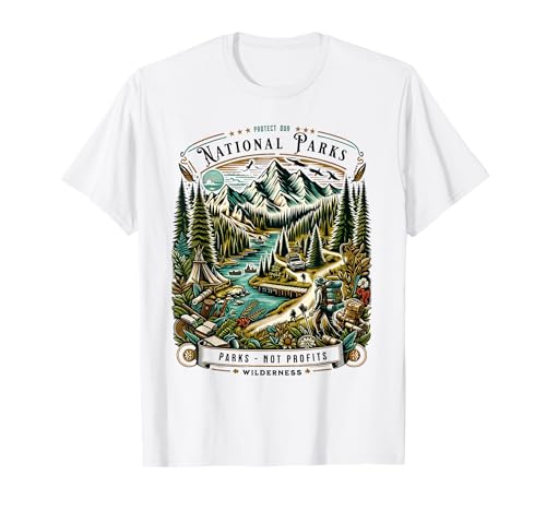 Protect National Parks, Retro Defend Hiking Outdoor Explorer Camiseta
