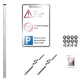 TMS PRO SHOP Betriebsgelände Kombischild Komplett-Set, Achtung-10 kmh-Parken, Alu, 60 x 90 cm, Art.-Nr. 610615