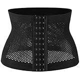 Zzalalana Waist Trainer for Women Short Torso Hollow Breathable Waist Cincher for Corset Shapewear Tummy Control Body Shaper Black