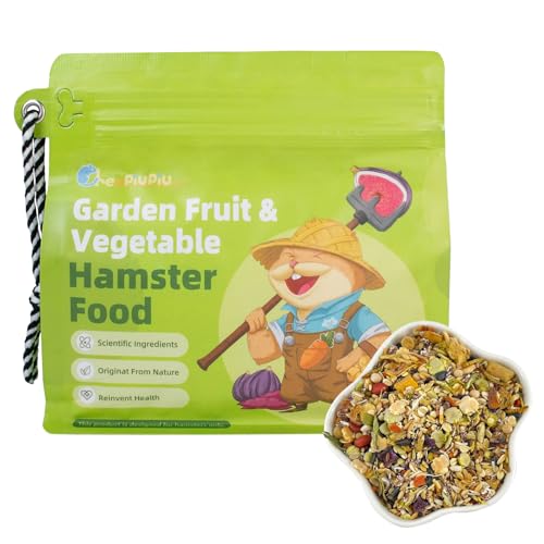 chezpiupiu Garden Fruit & Vegetable Hamster Food Mix Natural Small Pet Food Made for Hamsters 1LB Critical Care Healthy Dwarf Hamsters Feed New Packaging