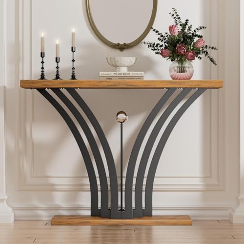 MJOMKN 42.5 Inch Entryway Table, Industrial Console Tables Behind The