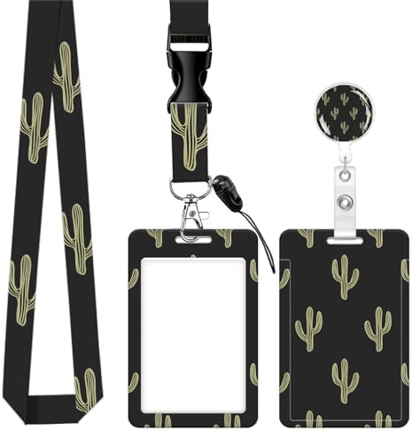 ID Badge Holder With Lanyard Set - Retractable Badge Reel With Flower Design For Work