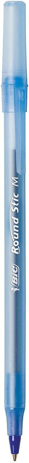 BIC Round Stic Kugelschreiber, blaue Tinte, Großpackung mit 500 Stück, mittlere Spitze (1,0 mm)