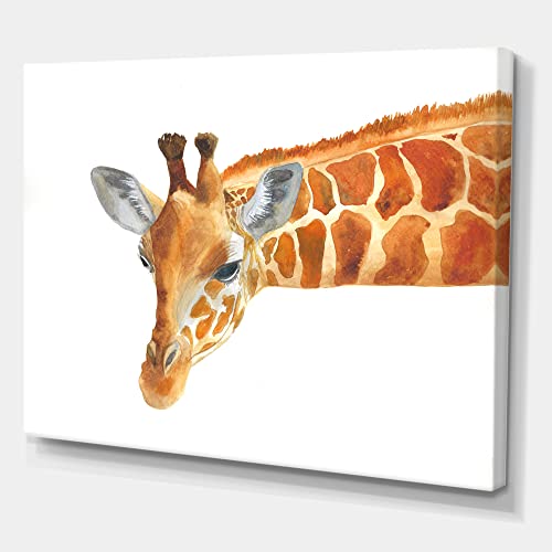 Portrait d'une girafe IX Impression sur toile DesignQ pour déco style Farmhouse