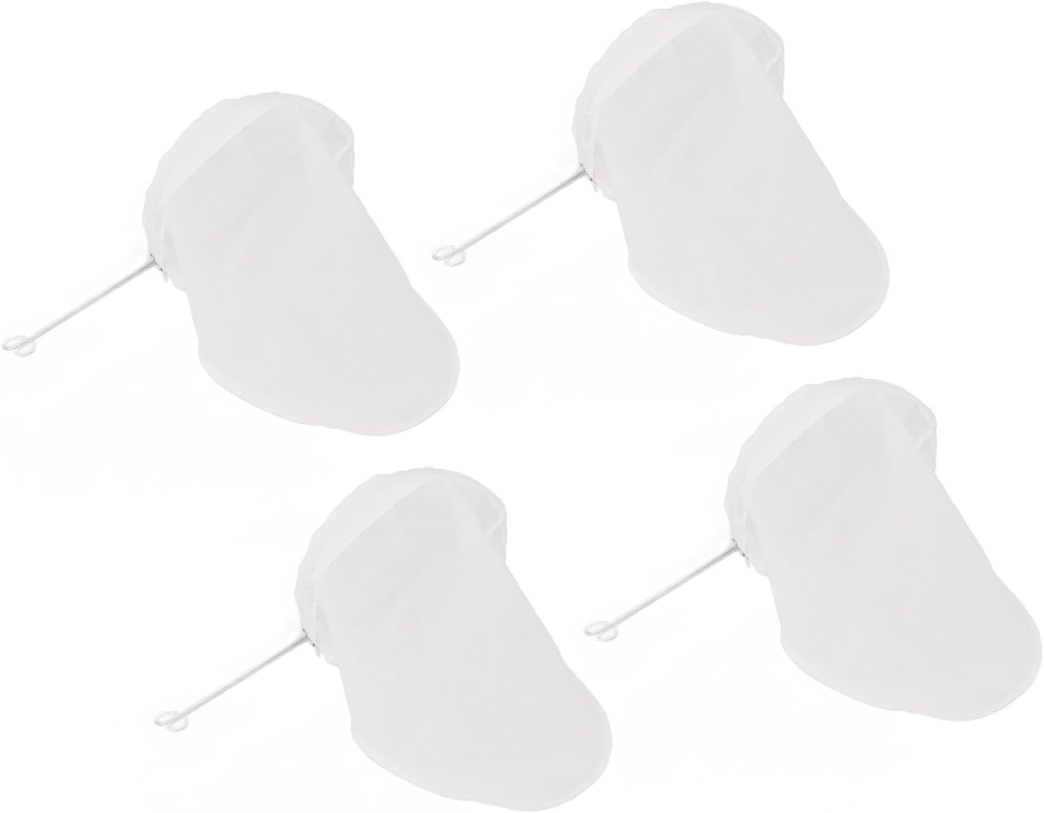 10Pcs Ultra Fine Mesh Strainer Bag, Traditional Thai Style Tea Filter, Food Grade Reusable Mesh Filter Bags with Zipper and Hook, for Milk Tea Coffee Juice Rice, Durable Non Woven (L)