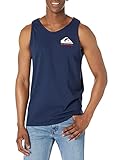 Quiksilver Men's Mw Logo Sleeveless Tank Top Tee Shirt, Navy Blazer 2, Small