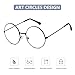 SOHUPAC Classic Round Glasses Retro Circle Eyeglasses Clear Lens Metal Frame Accessories Non-Prescription For Men Women (Black)