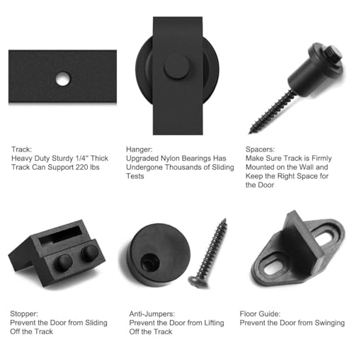 Smartstandard 8.2 Ft Barn Door Hardware Kit -Sliding Barn Door Track thumb #8
