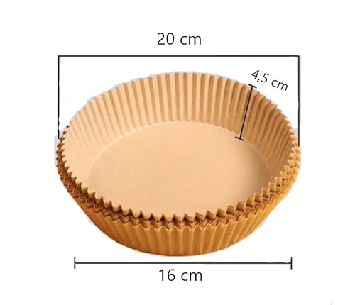 Kit 50 Formas De Air Fryer Descartável Papel Antiaderente