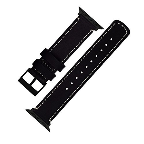 Image of BARTON WATCH BANDS - Top Grain Leather Watch Bands Compatible with Apple Watch Models - 1, 2, 3, 4, 5, 6, 7, 8, 9, 10, SE, Ultra & Ultra 2
